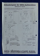Lade das Bild in den Galerie-Viewer, GEKA Aufsteckleuchte Aufsteckdose - Prospekt Brochure 1994
