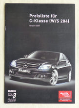 Lade das Bild in den Galerie-Viewer, Brabus Preisliste für Mercedes C-Klasse W204 MJ 2007 - Prospekt Brochure 03.2007

