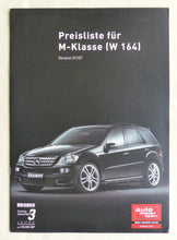 Lade das Bild in den Galerie-Viewer, Brabus Preisliste für Mercedes M-Klasse W164 ML AMG - Prospekt Brochure 01.2007
