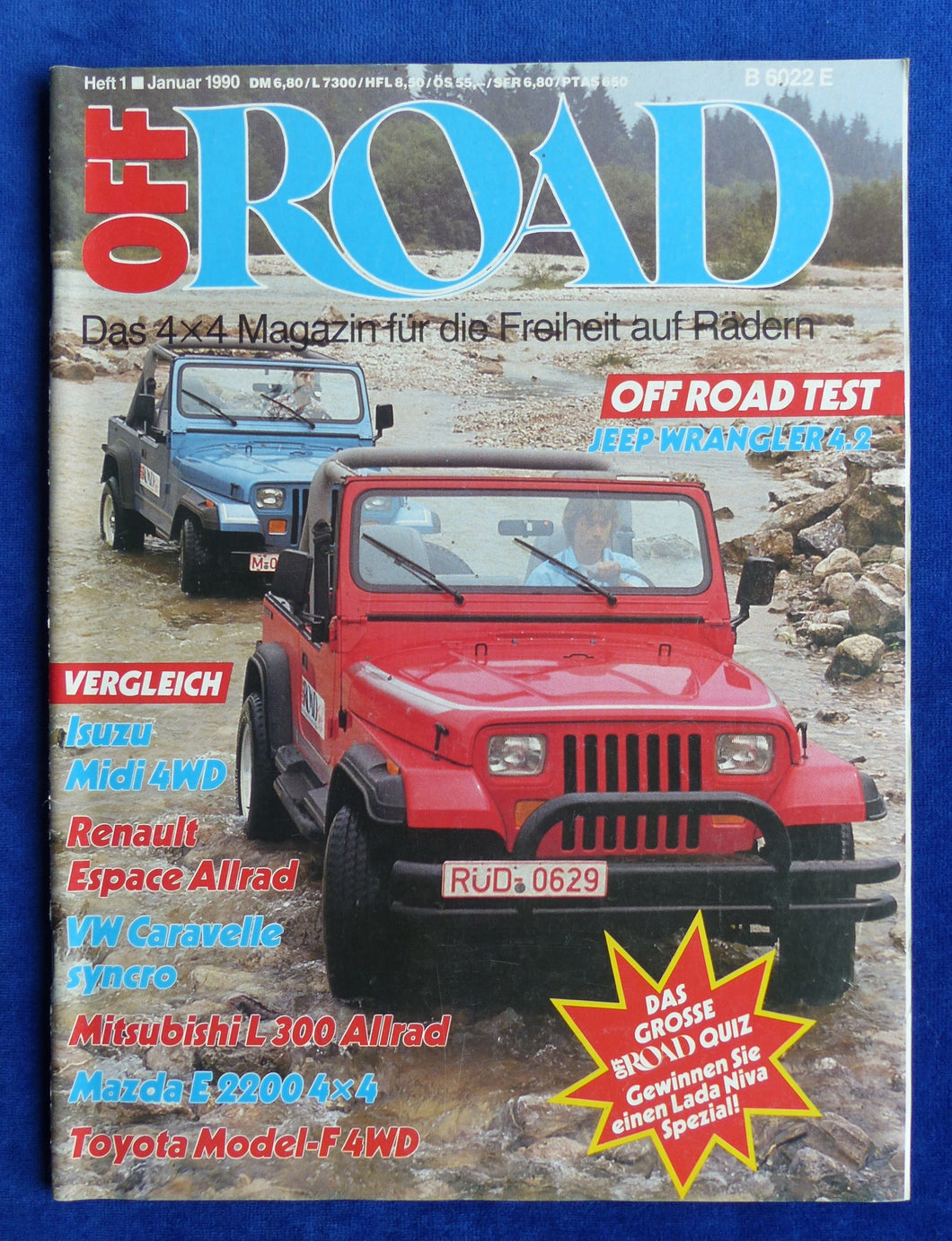 Off Road 4x4 Magazin 1/1990 - Jeep Wrangler Isuzu Renault VW Caravelle Toyota