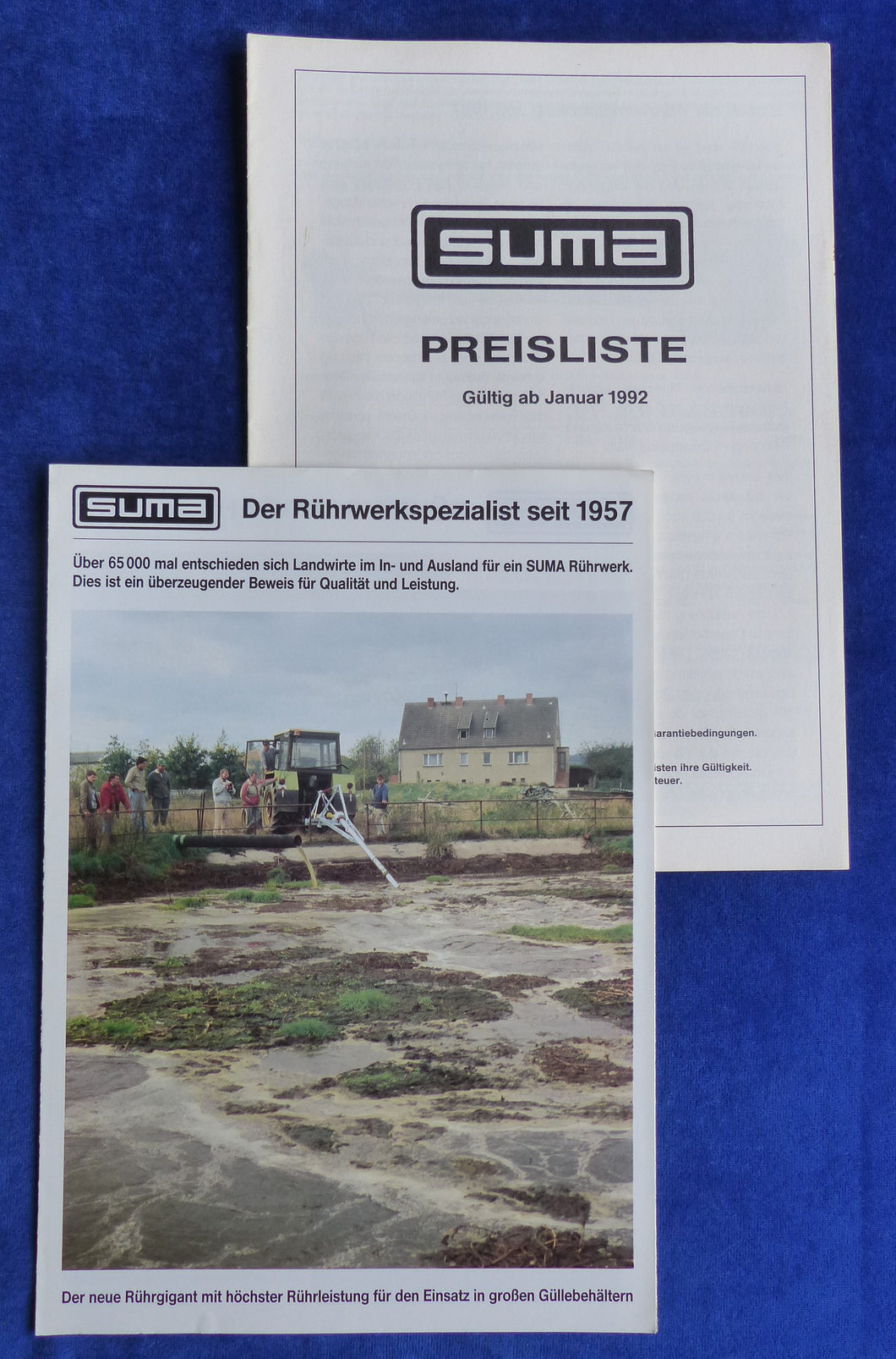 Suma Rührwerke Rührgigant Z3 Z4 Rekordmix - Prospekt + Preisliste 01.1992
