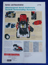 Lade das Bild in den Galerie-Viewer, Shibaura Rasentraktor LT14 - Prospekt Brochure 90er

