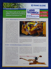 Lade das Bild in den Galerie-Viewer, Kleine Zuckerrüben Erntemaschinen Agri Technica - Prospekt Brochure 10.2009
