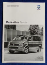 Lade das Bild in den Galerie-Viewer, VW Bus T5 Multivan Special Sondermodell MJ 2013 - Prospekt + Preisliste 01.2013
