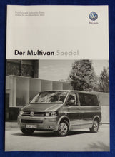 Lade das Bild in den Galerie-Viewer, VW Bus T5 Multivan Special Sondermodell MJ 2015 - Prospekt + Preisliste 10.2014

