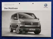 Lade das Bild in den Galerie-Viewer, VW T6 Multivan 70 Jahre Edition - Preisliste MJ 2018 - Prospekt Brochure 01.2018
