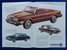 Lade das Bild in den Galerie-Viewer, Chrysler LeBaron Cabrio Coupe New Yorker - Prospekt Brochure 1985 deutsch
