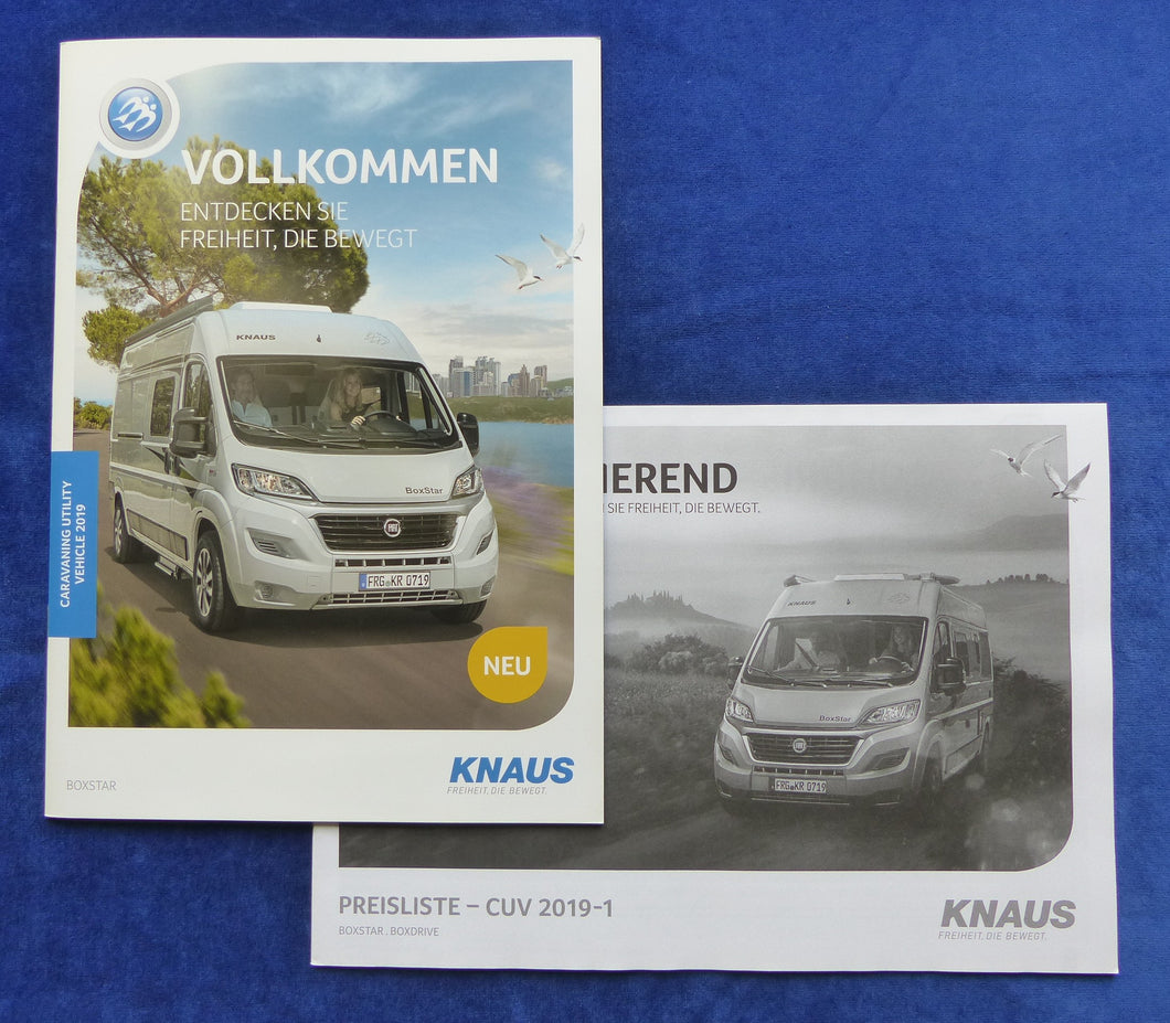 Knaus Reisemobile 2019 Boxstar CUV - Prospekt Brochure + Preisliste 07.2018