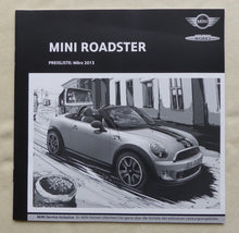 Lade das Bild in den Galerie-Viewer, Mini Roadster Cooper S JCW - Preisliste MJ 2013 - Prospekt Brochure 03.2013
