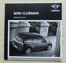 Lade das Bild in den Galerie-Viewer, Mini Clubman Cooper S JCW - Preisliste MJ 2012 - Prospekt Brochure 03.2012
