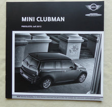 Lade das Bild in den Galerie-Viewer, Mini Clubman Cooper S JCW - Preisliste MJ 2013 - Prospekt Brochure 07.2012
