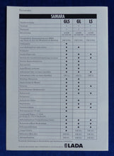 Lade das Bild in den Galerie-Viewer, Lada Samara GLS - Prospekt Preisliste Brochure 80er
