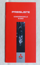 Lade das Bild in den Galerie-Viewer, Mitsubishi Sondermodelle - Preisliste MJ 2004 - Prospekt Brochure 08.2003
