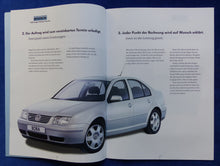 Lade das Bild in den Galerie-Viewer, VW Bora Exclusiv Service Qualitätsgarantie - Prospekt Brochure 1998
