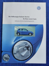 Lade das Bild in den Galerie-Viewer, VW Lupo Exclusiv Service Qualitätsgarantie - Prospekt Brochure 1998

