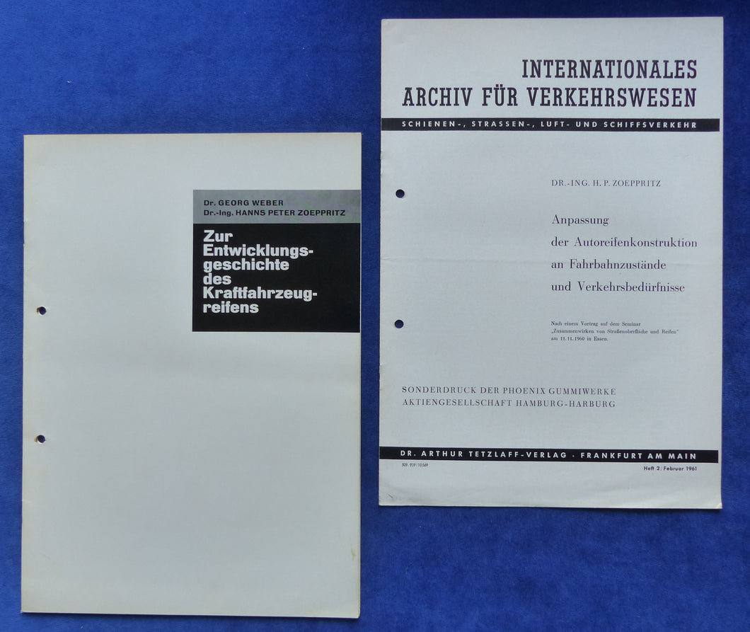 PKW Auto Reifen Entwicklung & Konstruktion Phoenix - Sonderdruck ATZ 1961 1962