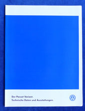 Lade das Bild in den Galerie-Viewer, VW Passat Variant MJ 1997 - Prospekt Brochure + Daten &amp; Ausstattungen 03.1997
