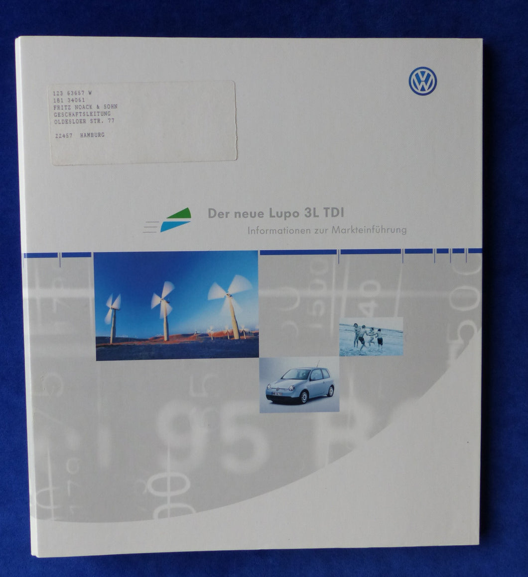 VW Lupo 3L TDI MJ 2000 - Interne Produktinformation - Hardcover Prospekt 06.1999