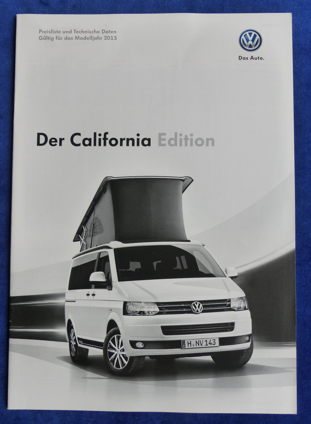 VW Bus T5 California Edition - Preisliste MJ 2015 - Prospekt Brochure 05.2014