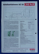 Lade das Bild in den Galerie-Viewer, Jenz Abfallzerkleinerer AZ 50 Kompost Altholz - Prospekt Brochure 03.1992
