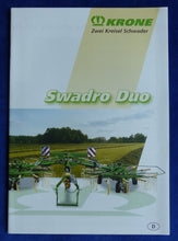 Lade das Bild in den Galerie-Viewer, Krone Swadro Duo 651 1401 Zwei-Kreisel-Schwader - Prospekt Brochure 10.2001
