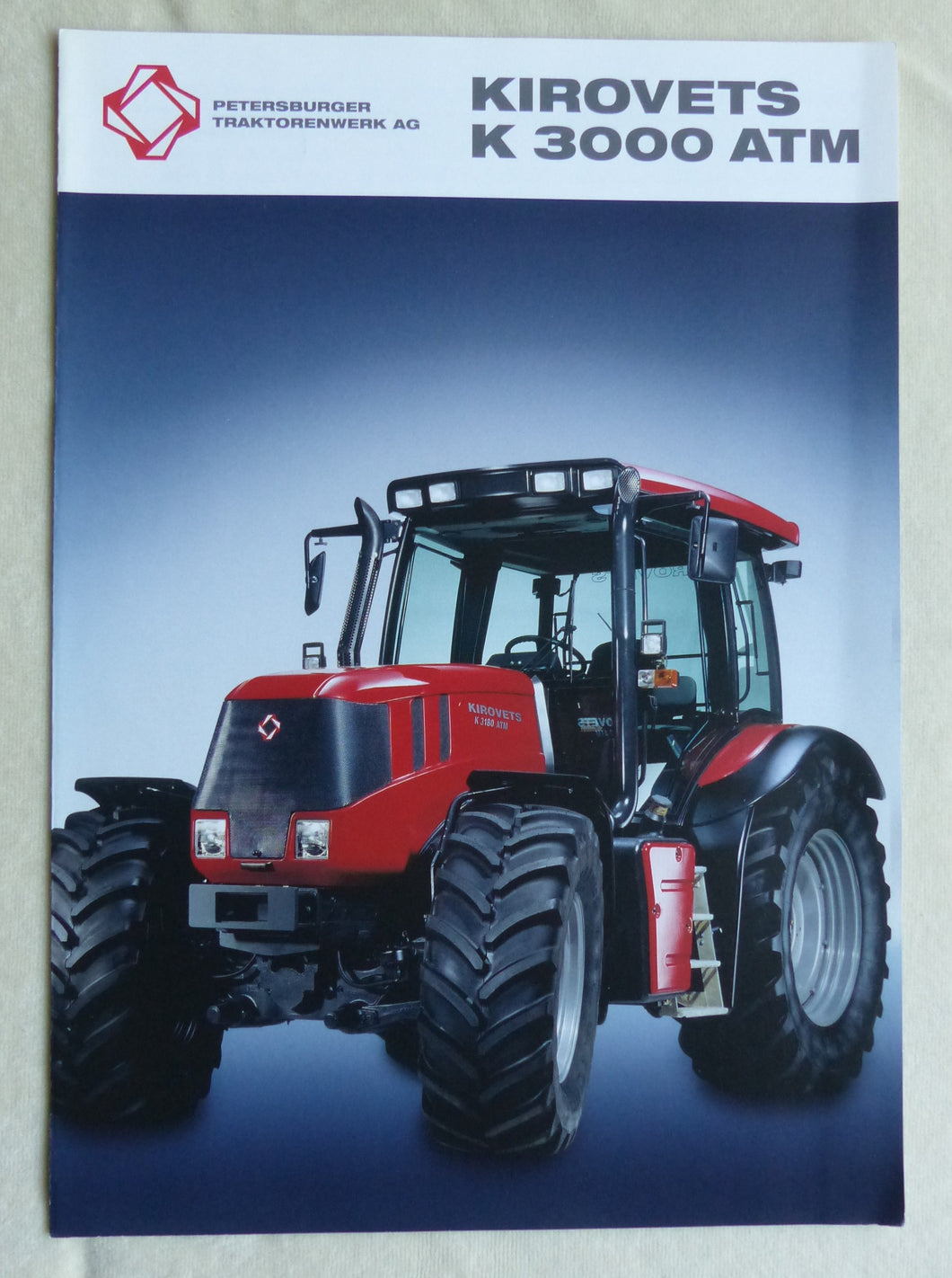 Kirovets K 3000 ATM Traktoren - Prospekt Brochure 2004 deutsch