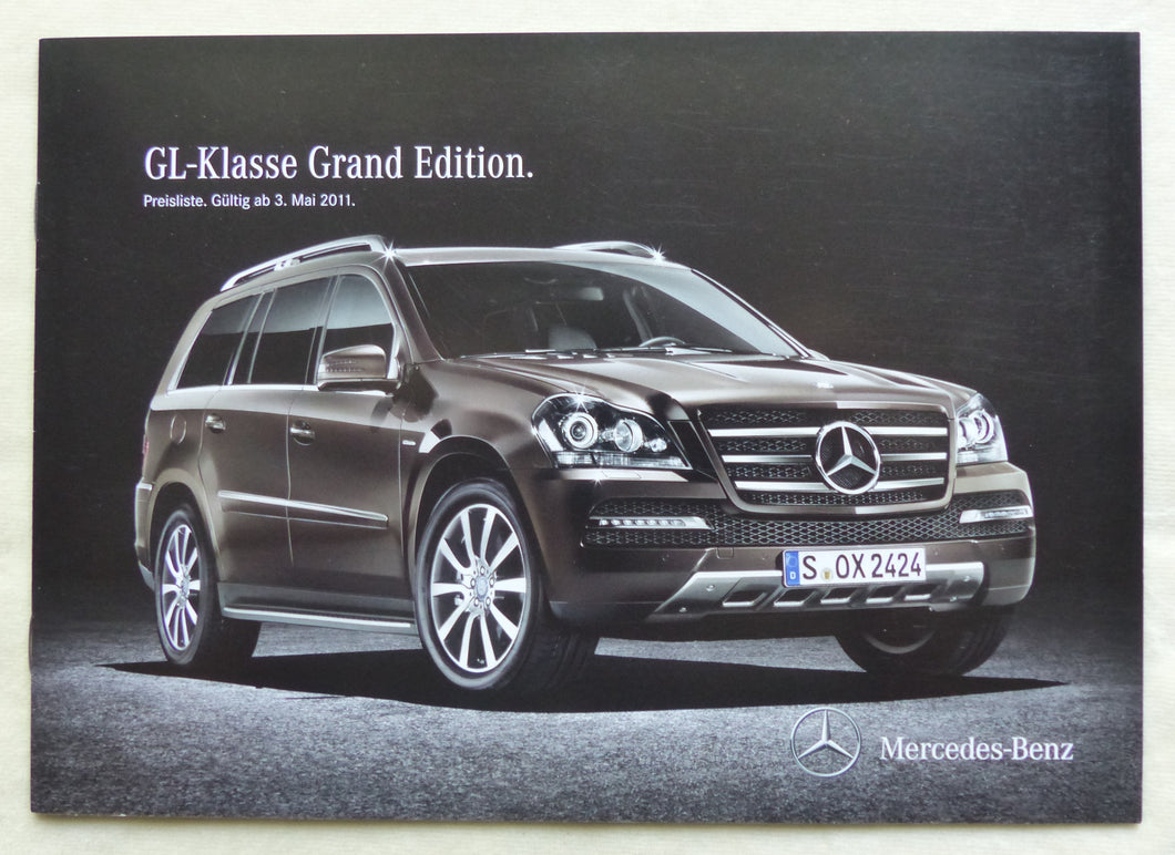 Mercedes GL-Klasse Grand Edition MJ 2012 - Prospekt Preisliste Brochure 05.2011