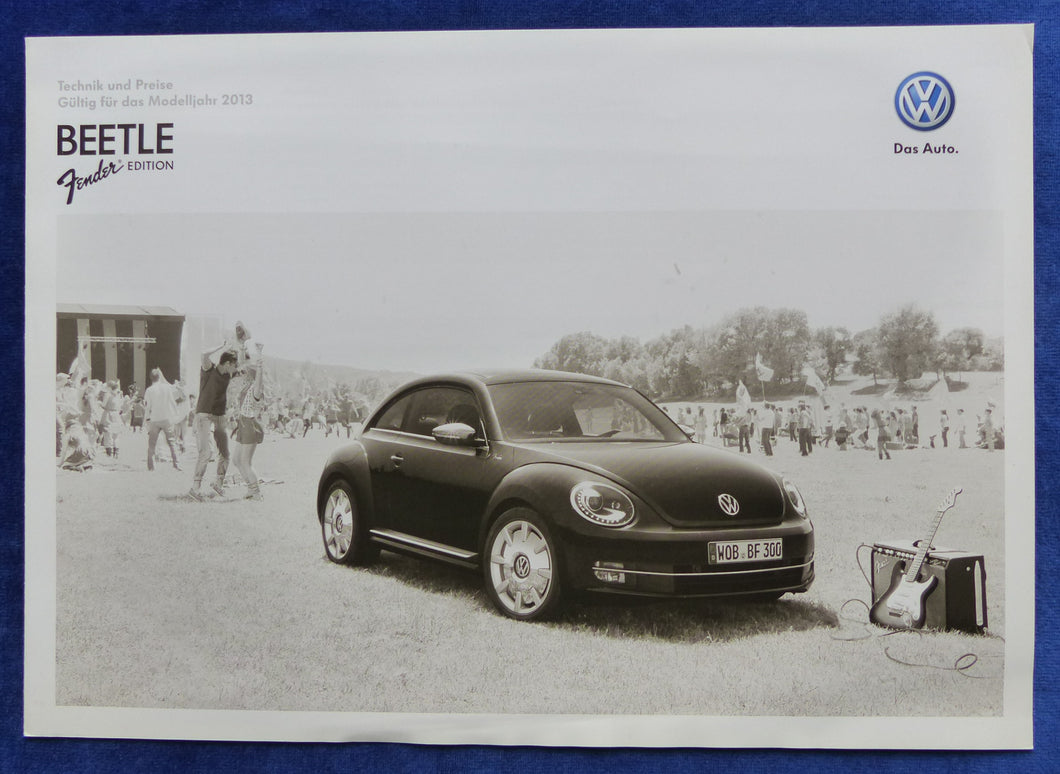 VW Beetle Fender Edition - Preisliste MJ 2013 - Prospekt Brochure 07.2012