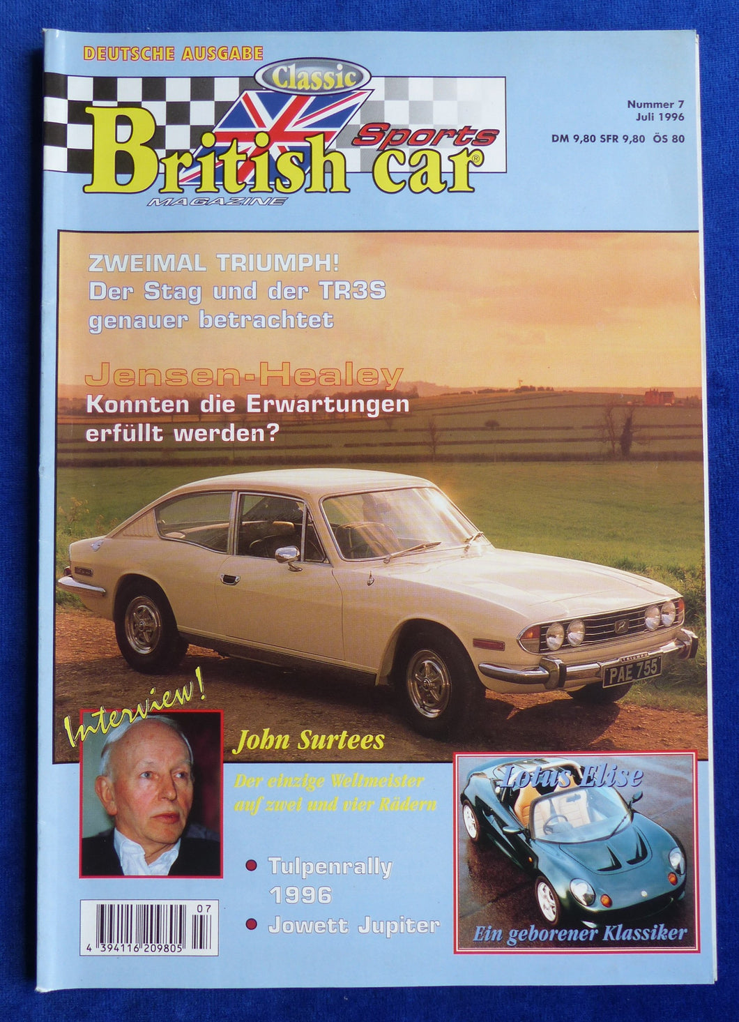 Classic British Sports Car Magazin 7/1996 deutsch - Triumph Lotus MG Mini Turbo