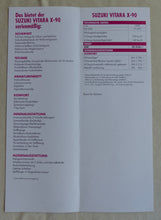 Lade das Bild in den Galerie-Viewer, Suzuki Vitara X-90 MJ 1996 - Prospekt Brochure + Preisliste 02.1996
