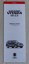 Lade das Bild in den Galerie-Viewer, Suzuki Grand Vitara 5-Türer MJ 2001 - Prospekt Brochure + Preisliste 02.2001
