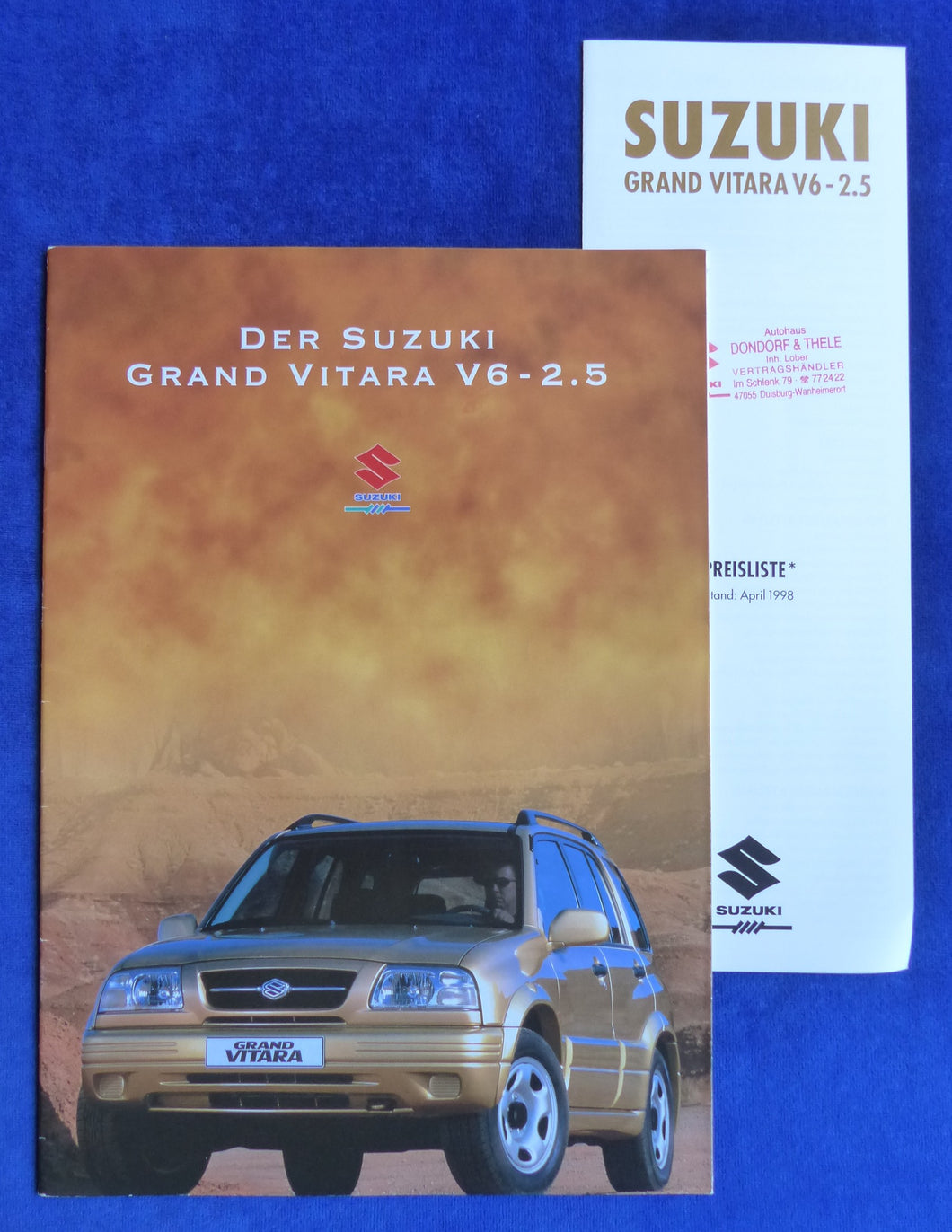 Suzuki Grand Vitara V6 MJ 1999 - Prospekt Brochure + Preisliste 04.1998