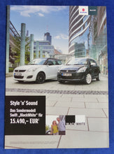 Lade das Bild in den Galerie-Viewer, Suzuki Swift BlackWhite Sondermodell MJ 2013 - Prospekt Brochure 07.2012
