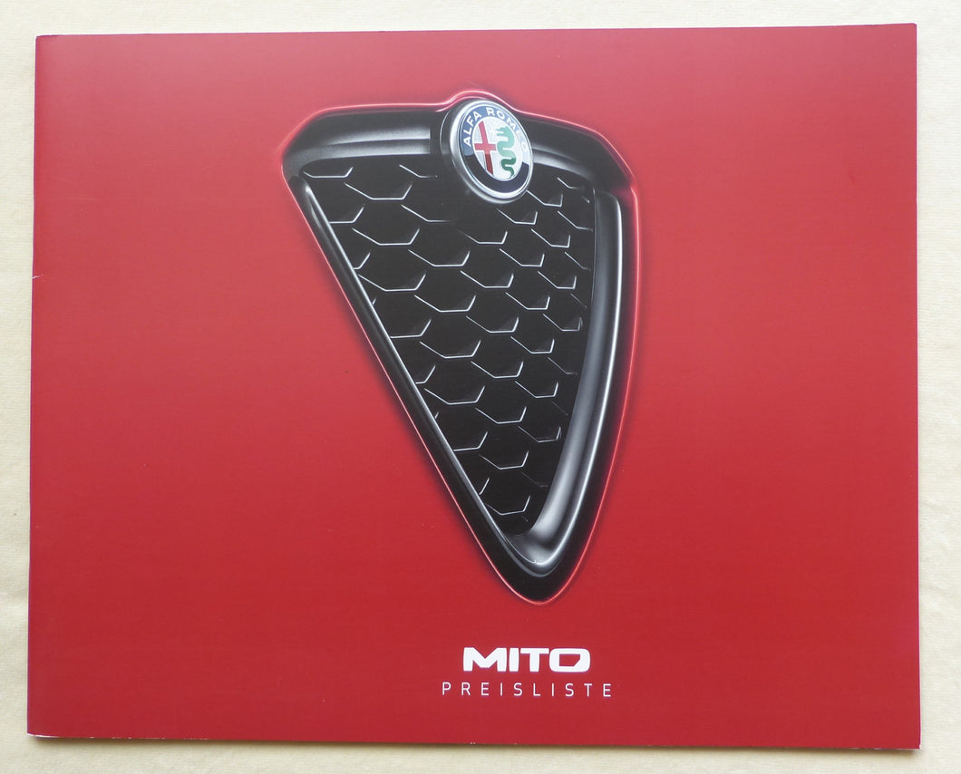 Alfa Romeo MiTo Super Veloce - Preisliste MJ 2018 - Prospekt Brochure 04.2017