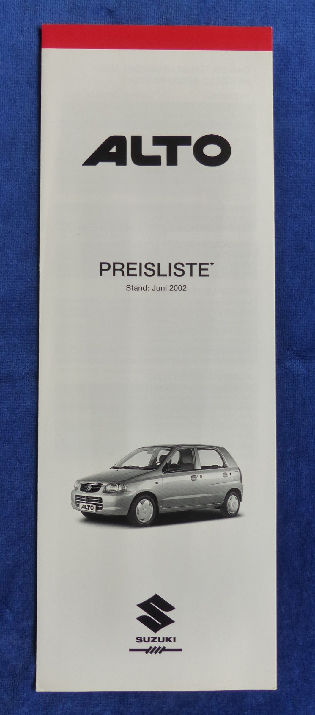 Suzuki Alto - Preisliste MJ 2003 - Prospekt Brochure 06.2002
