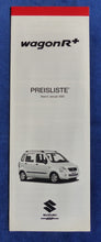 Lade das Bild in den Galerie-Viewer, Suzuki Wagon R+ - Preisliste MJ 2002 - Prospekt Brochure 01.2002
