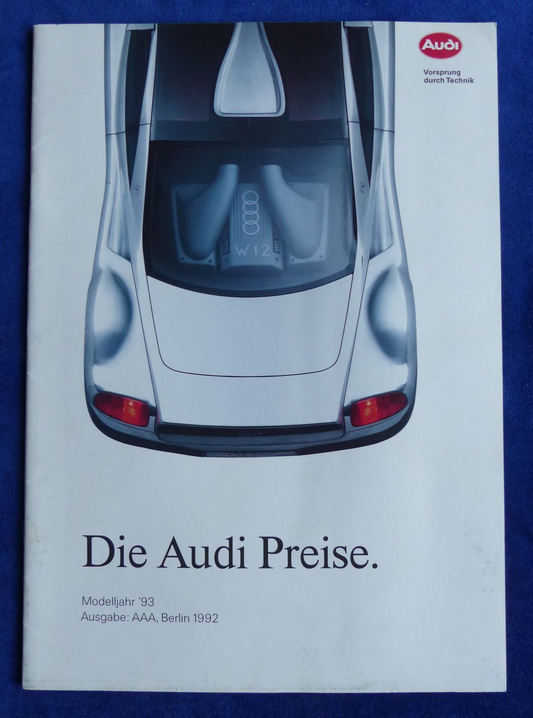 Audi 80 Coupe Cabrio 100 V8 - Preisliste MJ 1993 - Prospekt Brochure 09.1992