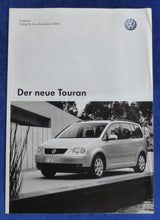 Lade das Bild in den Galerie-Viewer, VW Touran - Preisliste MJ 2004 - Prospekt Brochure 06.2003
