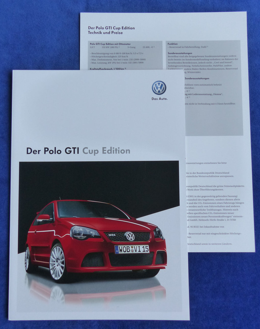 VW Polo GTI Cup Edition MJ 2009 - Prospekt Brochure + Preisliste 10.2008