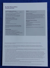Lade das Bild in den Galerie-Viewer, VW Polo GTI Cup Edition MJ 2009 - Prospekt Brochure + Preisliste 10.2008
