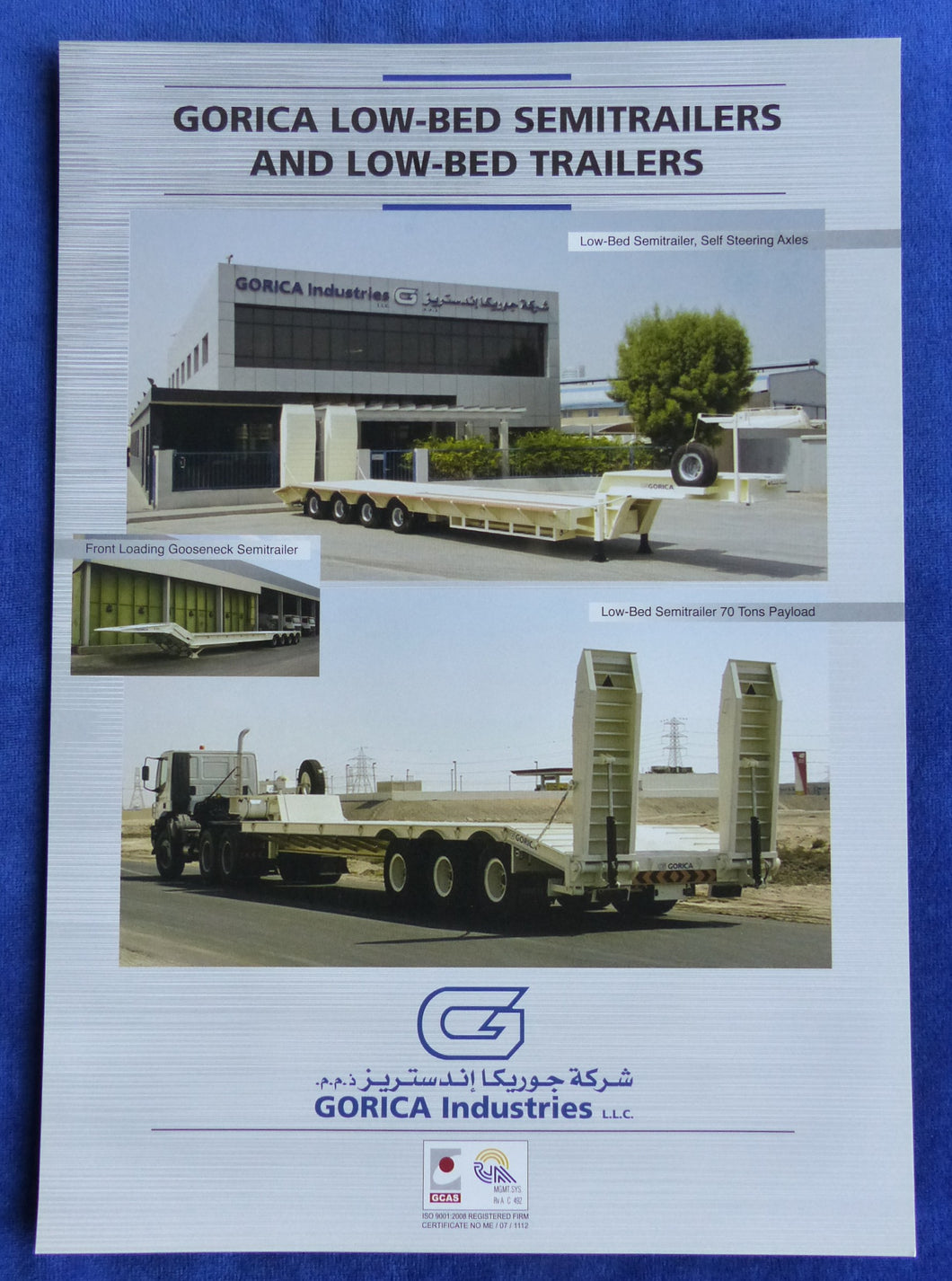 Gorica Low-Bed Semitrailers Trailers - Prospekt Brochure Dubai englisch