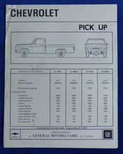Lade das Bild in den Galerie-Viewer, Chevrolet Pick-Up CC CK CS - Prospekt Brochure 1970er Zaire französisch
