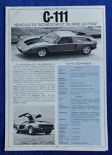 Lade das Bild in den Galerie-Viewer, Mercedes-Benz C-111 Research &amp; Development Car - US-Prospekt Brochure 1969 USA
