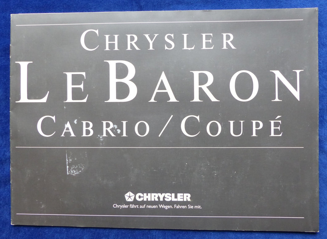 Chrysler Le Baron Cabrio Coupe MJ 1989 - Prospekt 05.1988 deutsch