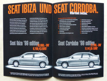 Lade das Bild in den Galerie-Viewer, Seat Ibiza &amp; Cordoba '99 Edition Sondermodelle - Prospekt Brochure 03.1999
