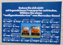 Lade das Bild in den Galerie-Viewer, Mercedes Transporter Pritsche Kasten Kombi - Prospekt Brochure 70er Österreich
