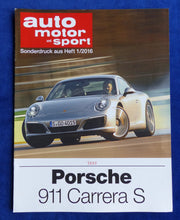 Lade das Bild in den Galerie-Viewer, Porsche 911 Carrera S Typ 991.2 MJ 2016 - Test - Sonderdruck AMS 1/2016
