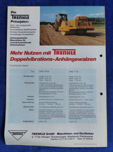 Lade das Bild in den Galerie-Viewer, Trenkle Doppelvibrations-Anhängewalzen AVW - Prospekt Brochure 1973
