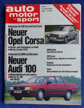 Lade das Bild in den Galerie-Viewer, Auto Motor Sport Heft 17/1982 - Opel Cora Audi 100 BMW Alpina VW Passat Volvo
