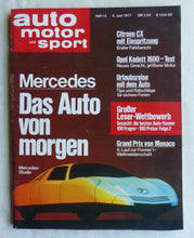 Lade das Bild in den Galerie-Viewer, Auto Motor Sport Heft 12/1977 - Mercedes Citröen CX Opel Kadett Ford Fiesta Saab
